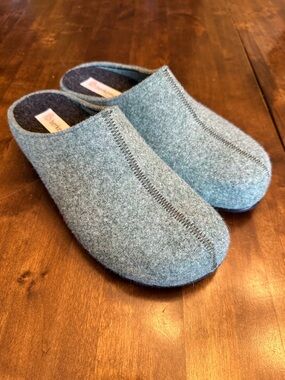 Berkemann Clogs Green Size 9.5‎ (US) Felt Uppers Open Back *Read*